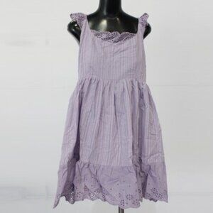 White Birch Women's Lilac Eyelet Lace Ruffle Hem Sundress Purple M